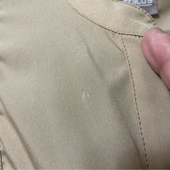 Chico's Tan Women’s Blouse 2 Shimmer Sparkling Party Holiday*READ* - Picture 6 of 6